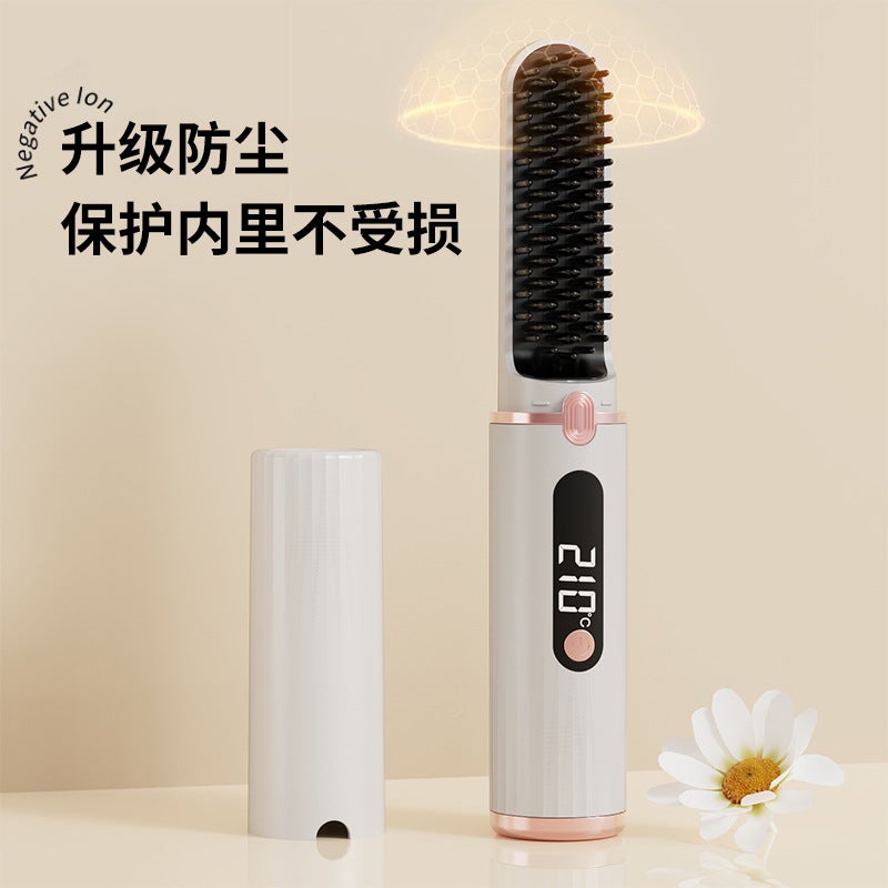 New Multi-Functional Hair Straightening Comb Portable Straightening Curly Hair Dual-Purpose Negative Ion Non-Harming Power Comb Hair Straightener - Image 4
